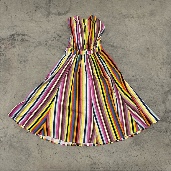 LPA by Revolve Shirred rainbow striped shirt dress button up skirt XXS - Picture 8 of 8